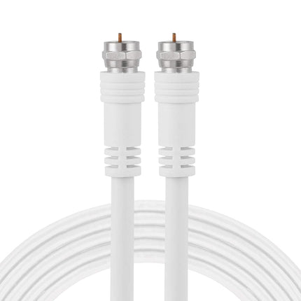 GE RG6 Coaxial Cable, 15 ft. F-Type Connectors, Double Shielded Coax, Input Output, Low Loss Coax, Ideal for TV Antenna, DVR, VCR, Satellite Receiver, Cable Box, Home Theater, White, 33603