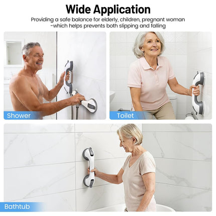 Quiheat 2PK Grab Bars for Shower Handle, Elderly Assistance Products, Black
