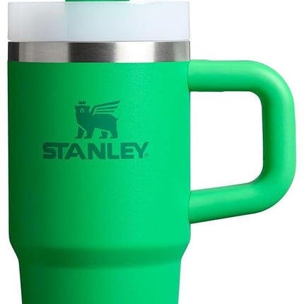 Gobelet STANLEY Quencher H2.0 avec poignée et paille, couvercle Flowstate à 3 positions, compatible avec les porte-gobelets de voiture, acier inoxydable isotherme, sans BPA, 0,4 litre, couleur Meadow