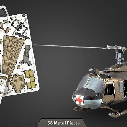 Metal Earth UH-1 Huey Helicopter Color 3D Metal Model Kit Fascinations