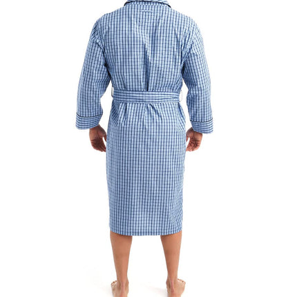 Nautica Men's Woven Plaid Robe, French Blue, Medium
