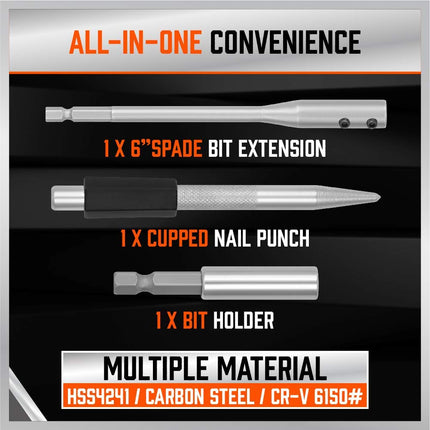 SEDY 246-Piece Ultimate Drill Bit and Driver Set, Premium Quality Drill Bits for Wood Metal Cement Drilling & Screw Driving, Full Combo Kit Assorted in Organized Carrying Case, Reinforced Packaging