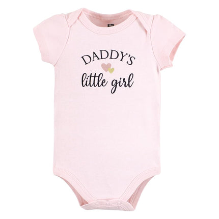 Hudson Baby Conjunto de body de algodón, pantalón y zapatos para bebé niña, Girl Daddy Rosa Azul Marino, 12-18 meses