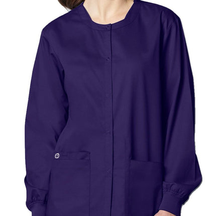 WonderWink Unisex-Adult's Plus Size Snap Front Jacket, Grape, 2X-Large