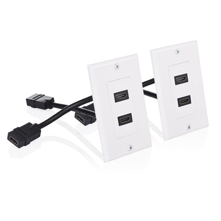 Cable Matters 2-Pack 2-Port HDMI Wall Plate in Whi