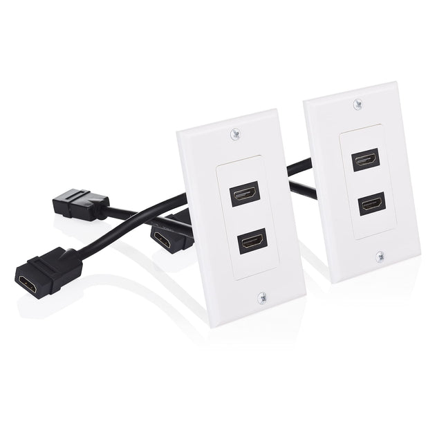 Cable Matters 2-Pack 2-Port HDMI Wall Plate in Whi