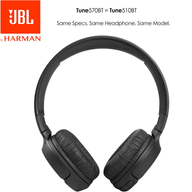 Auriculares inalámbricos Bluetooth supraaurales Tune 570BT con sonido estéreo Pure Bass - Negro con paño de limpieza