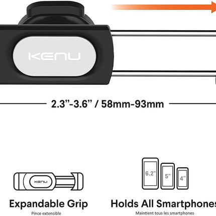 Kenu Airframe Pro, Car Holder for Smartphones, (360 Degree Pivot), (Expandable Secure Grip), Air Vent Mobile Phone Cradle - Black
