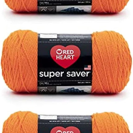 Red Heart Super Saver Pack of 3 - Pumpkin - 7oz/19
