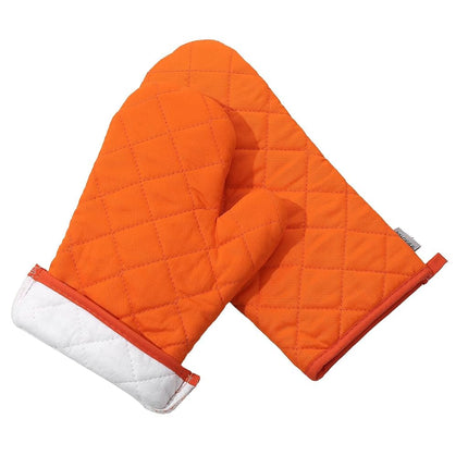 Oven Mitts and Pot Holders 4 pcs Set,High Heat Resistant 500 Degree Extra Thicken Long Kitchen Cotton Oven Glove for Cooking (12 Inch,Orange)