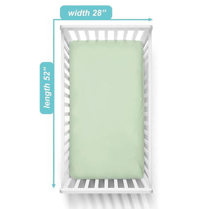 Sábana bajera de punto de jersey de algodón 100 % natural Supreme de American Baby Company para cunas estándar y colchones para niños pequeños, apio, suave y transpirable, para niños y niñas, 28 x 52 pulgadas