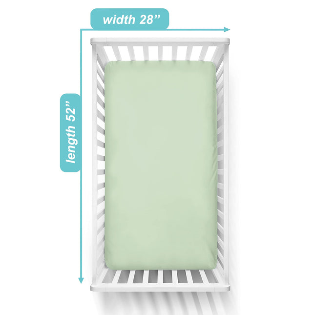 American Baby Company Paquete de 2 sábanas ajustables para cuna 100 % algodón natural de 52" x 28" - Sábanas suaves, transpirables, hipoalergénicas y delicadas para cama infantil, Apio, Neutras para niños y niñas