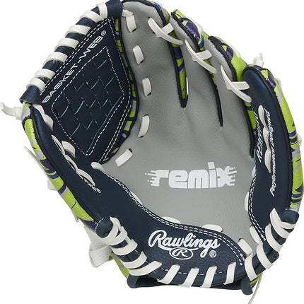 Rawlings | Remix T-Ball & Youth Baseball Glove | Left Hand Throw | 9" | Green