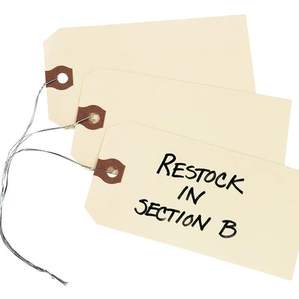 Avery Shipping Tags with Wire, 11.5 pt. Stock, 3-3/4" x 1-7/8", 1,000 Manila Hang Tags (12603)