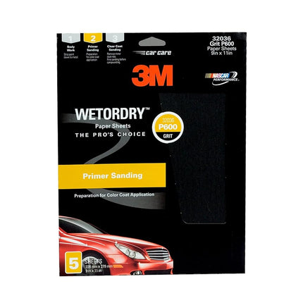 3M 32036 Imperial Wetordry 9x11-Inch P600 Grit Sheet, Pack of 5