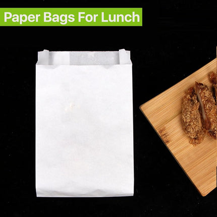 Perfect Stix 6lb White Paper Bags-Lunch Bags, Craft Bags, Grocery Bags- Pack of 500ct