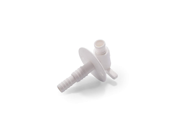 Camco RV Water Tank Drain Valve | Features a Durable Plastic Construction, Comes with a Flange, and is Used with 3/4-Inch or 1/2-Inch Vinyl Tubing (22223)