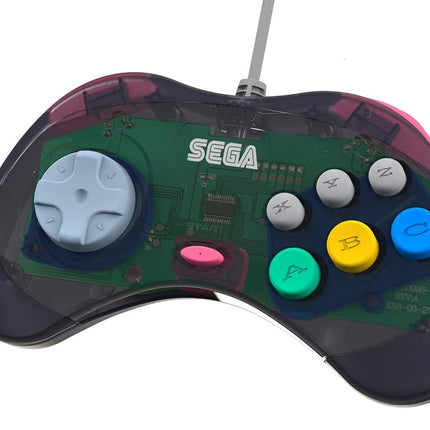 Retro-Bit Official Sega Saturn USB Controller Pad (Model 2) for Sega Genesis Mini, PS3, PC, Mac, Steam, Switch - USB Port (Slate Gray)