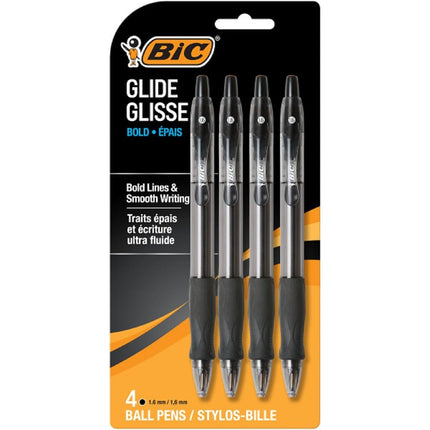 Bic Vlgbp41-Blk Black Velocity Bold Ball Pen 4 Count