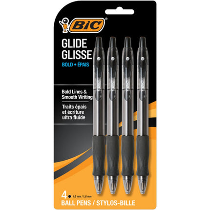 Bic Vlgbp41-Blk Black Velocity Bold Ball Pen 4 Cou