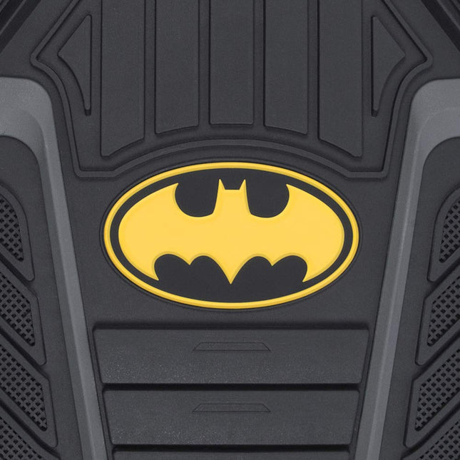 BDK Warner Bros DC Comics Armored Batman Heavy Duty No-Slip Grip All-Weather Car Mats Car Accessories - Custom Fit Rubber Floor Mats - 2 Front Mats (27” x 18”), 1 Rear Liner (18” x 58”)