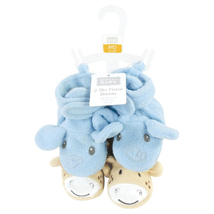 Hudson Baby unisex-baby Cozy Fleece Booties, Elephant Giraffe, 6-12 Months