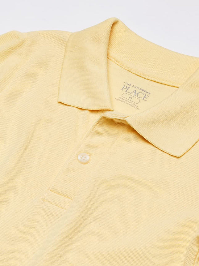 The Children's Place Baby Boys Long Sleeve Pique Polo, New Yellow Single, 2 Years