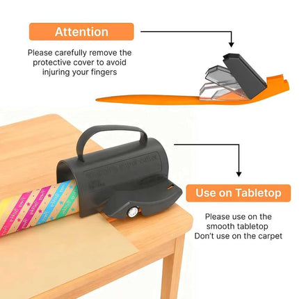 PERFYCUT Wrapping Paper Cutter with 3 Replaceable Blade Sets for Birthday Paper Gift Wrapping Paper Roll Cutter and Christmas Wrapping Paper Cutter Tool Tube Holder Dispenser Slidding Trimmer Slicer.