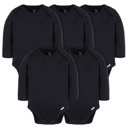 Gerber Unisex Baby Long Sleeve Solid Onesies Multi