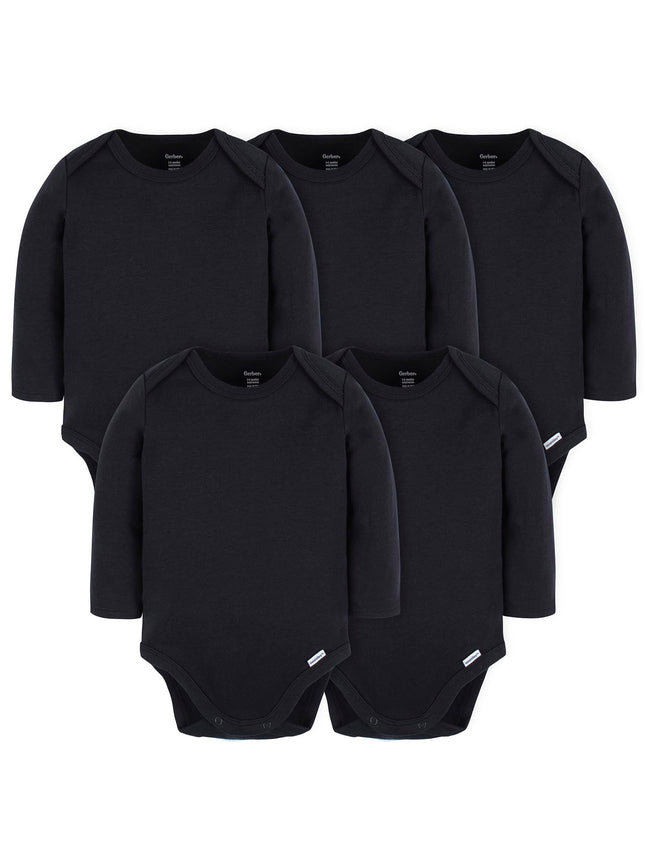 Gerber Unisex Baby Long Sleeve Solid Onesies Multi