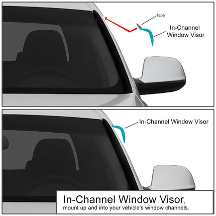 DNA MOTORING WVS-058 Deflector de ventana de ventilación Visera de lluvia/sol, humo oscuro