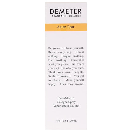 Demeter Asian Pear Pick-me Up Cologne Spray 4.0 Oz/ 120 Ml, 255 g
