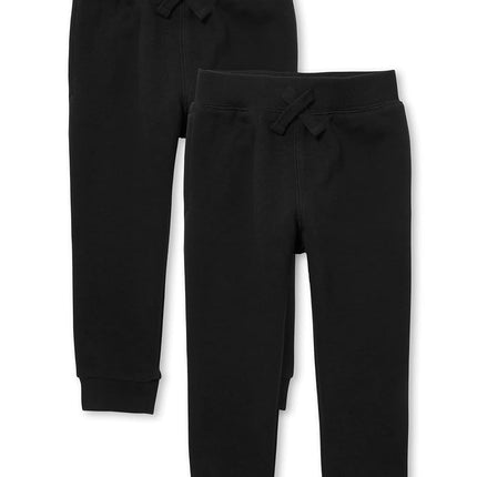 The Children's Place Pantalon de jogging en molleton actif pour bébés garçons, Noir, 2T