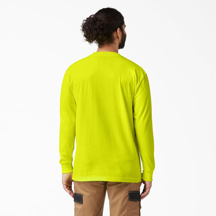 Dickies Men's Long Sleeve Heavyweight Crew Neck, Bright Yellow, Large