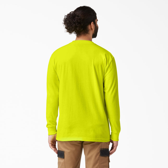 T-shirt à manches longues et col rond épais Dickies pour homme, jaune vif, XXXL