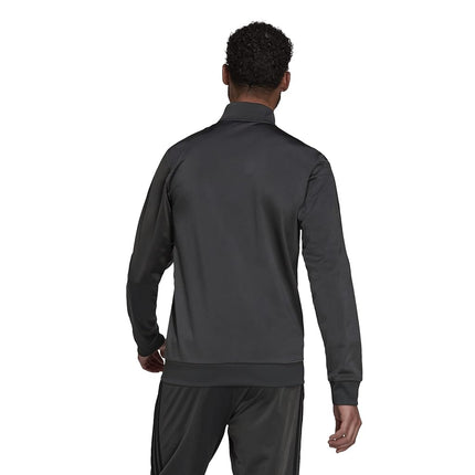 adidas Men's Big & Tall Essentials Warm-Up 3-Stripes Track Top, Dark Grey Heather/Black, XX-Large/Tall