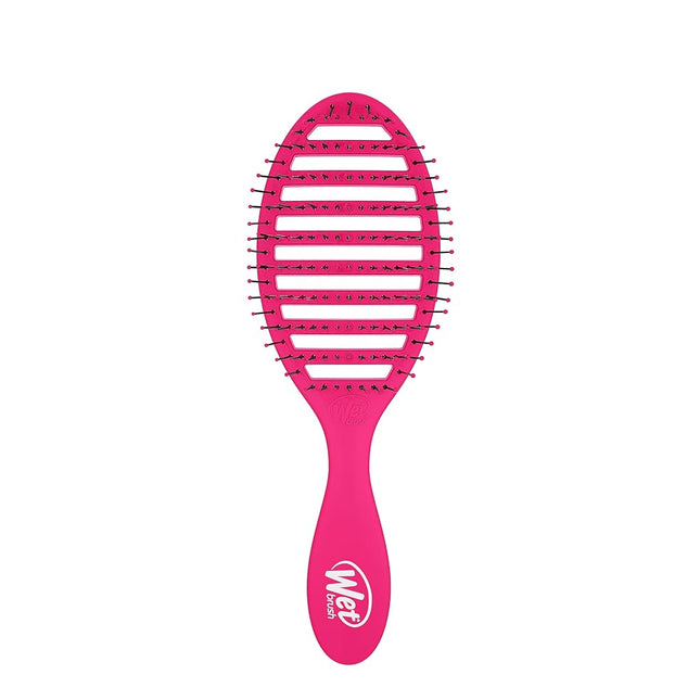 Wet Brush Speed Dry Detangler (Pink)- Ergonomic, Heat Flex Bristles, Blow Dry, Detangling Knots, Snag Anti-Static Brush for All Hair Type