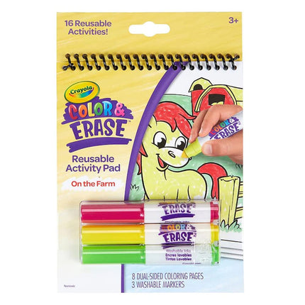 Cahier d'activités réutilisable Crayola Color and Erase, Cadeaux de coloriage pour enfants