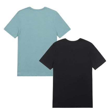 Hurley Men's 2 Pack Cotton Crewneck Short Sleeve T-Shirt, Black/Artillery, Medium