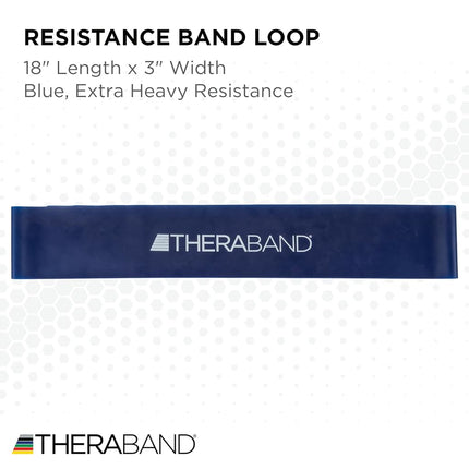 THERABAND Resistance Band Loop, Professional Latex Band for Pilates, Crossfit, Yoga, Stretching, Physical Therapy, Strength Training without Weights, 45.5cm, Blue, Extra Heavy, Advanced Level 1, 10 Pack