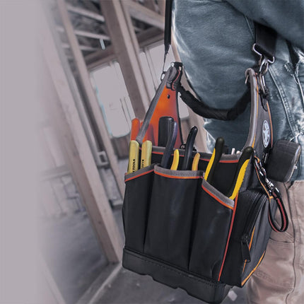 Klein Tools 554158-14 Tool Bag, Tradesman Pro Tote with 20 Pockets Made of 1680d Ballistic Weave and a Fully Molded Bottom, 8-Inch