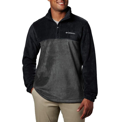 Columbia Men's Steens Mountain Half Zip Fleece Jacket, Black, 3X Tall