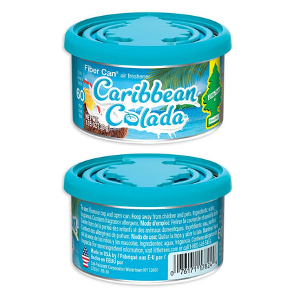 Little Trees Car Air Freshener. Fiber Can Provides a Long-Lasting Scent for Auto or Home. Adjustable Lid for Desired Strength. Caribbean Colada, 4 Air Fresheners