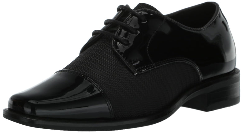 Stacy Adams Boy's Pharaoh Cap Toe Oxford, Black, 1