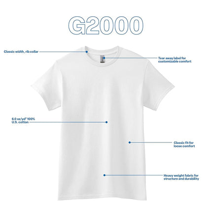 Gildan Men's Ultra Cotton T-Shirt, Style G2000, Multipack, White (3-Pack), 3XL (Pack of 3)