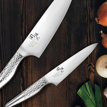KAI Seki Magoroku Shoso Nakiri 16.5 cm Blade Length - 5CR15MoV Stainless Steel 56 (±1) HRC - Convex Grind - 18-8 Stainless Steel Handle with Diamond Pattern - Vegetable Knife - Made in Japan