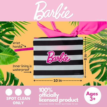Franco Collectibles Barbie Beach/Pool Waterproof Swimsuit, Makeup, Toiletries Pouch Bag, (Officially Licensed Product)