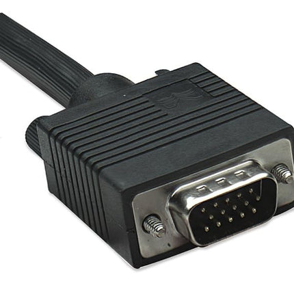 Manhattan SVGA Extension Cable, HD15, 1.8m, Male to Female, Compatible with VGA, Fully Shielded, Black, Lifetime Warranty, Polybag
