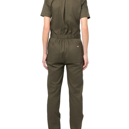 Dickies Womens Women's Flex Cooling Short Sleeve Coveralls, Moss Green, Medium
