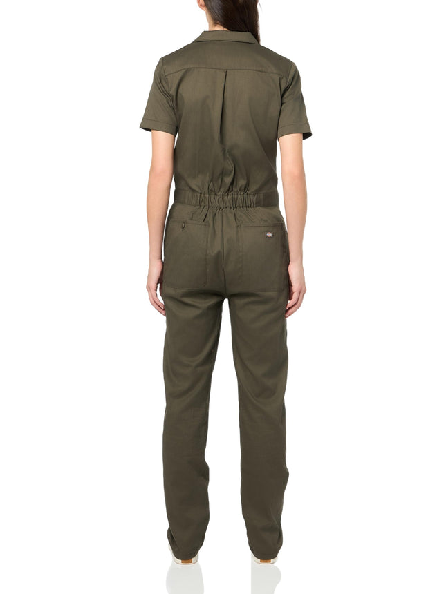 Dickies Mono de Manga Corta Refrigerante Flex para Mujer, Verde Musgo, Mediano